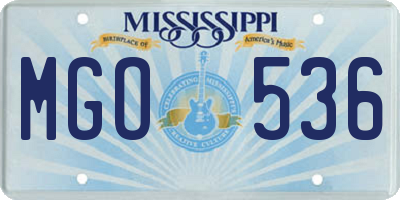 MS license plate MGO536