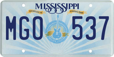 MS license plate MGO537