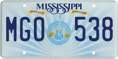MS license plate MGO538