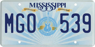 MS license plate MGO539