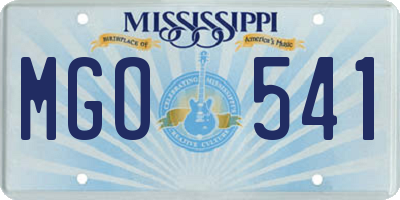 MS license plate MGO541