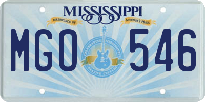 MS license plate MGO546