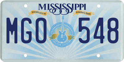 MS license plate MGO548