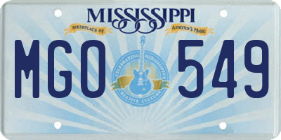 MS license plate MGO549