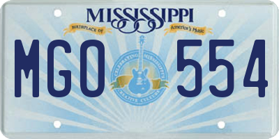 MS license plate MGO554