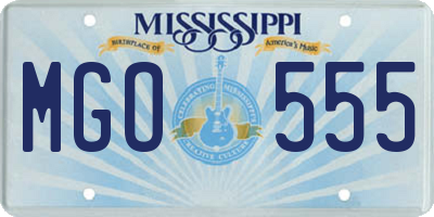 MS license plate MGO555