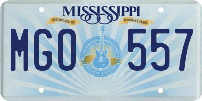 MS license plate MGO557