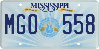MS license plate MGO558