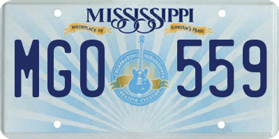 MS license plate MGO559