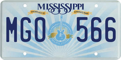 MS license plate MGO566
