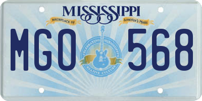MS license plate MGO568