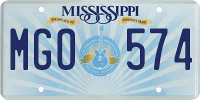 MS license plate MGO574