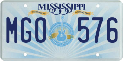 MS license plate MGO576