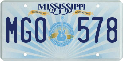 MS license plate MGO578