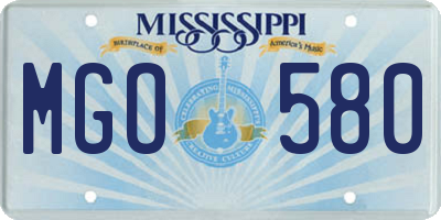 MS license plate MGO580