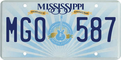 MS license plate MGO587