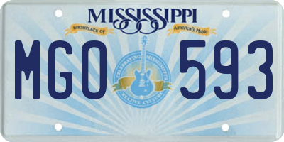 MS license plate MGO593