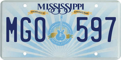 MS license plate MGO597