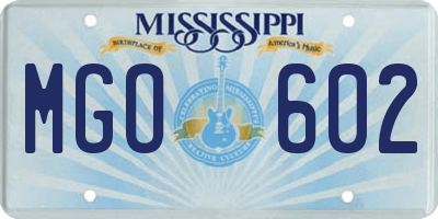 MS license plate MGO602