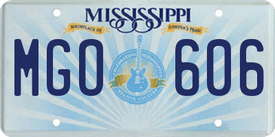 MS license plate MGO606