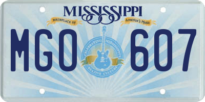 MS license plate MGO607