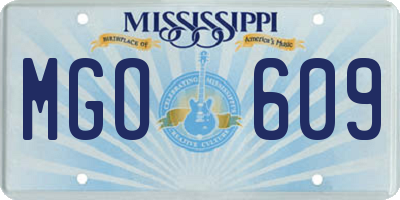 MS license plate MGO609
