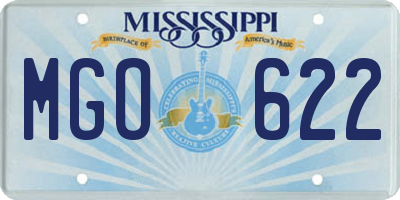 MS license plate MGO622
