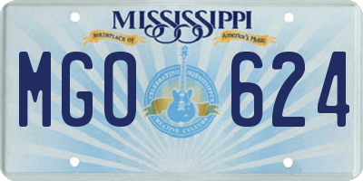 MS license plate MGO624