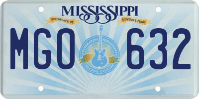 MS license plate MGO632