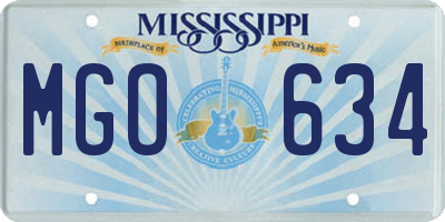 MS license plate MGO634