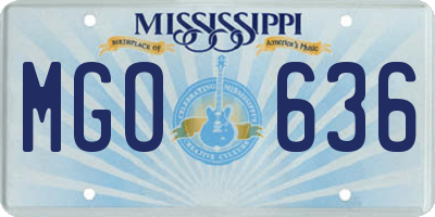 MS license plate MGO636