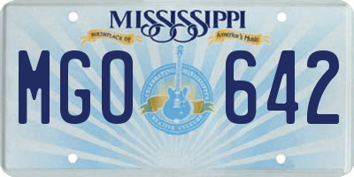 MS license plate MGO642