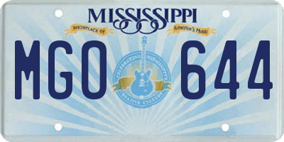 MS license plate MGO644