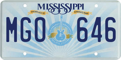 MS license plate MGO646