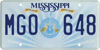 MS license plate MGO648