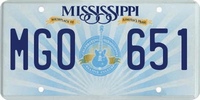 MS license plate MGO651
