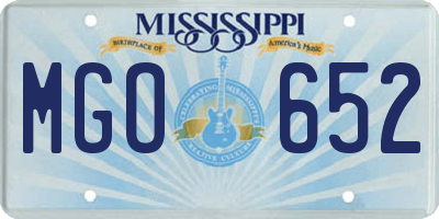 MS license plate MGO652