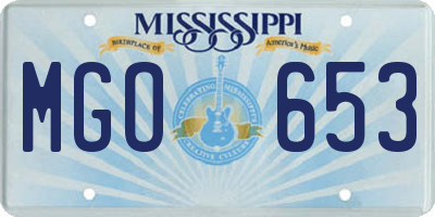 MS license plate MGO653