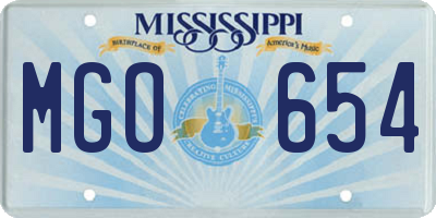 MS license plate MGO654