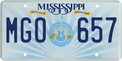 MS license plate MGO657