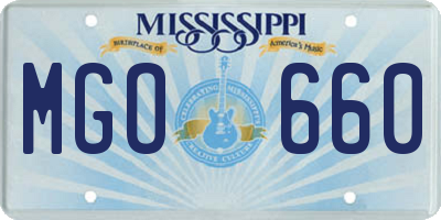 MS license plate MGO660