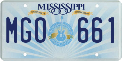 MS license plate MGO661