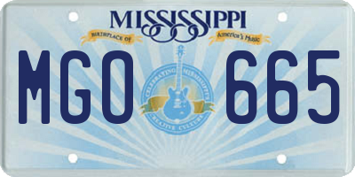 MS license plate MGO665