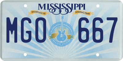 MS license plate MGO667