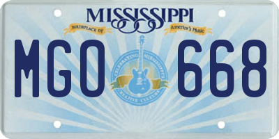 MS license plate MGO668