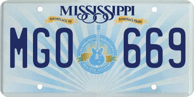 MS license plate MGO669