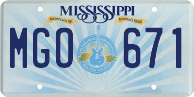 MS license plate MGO671