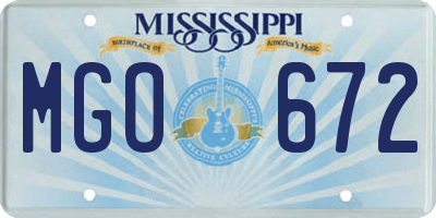 MS license plate MGO672