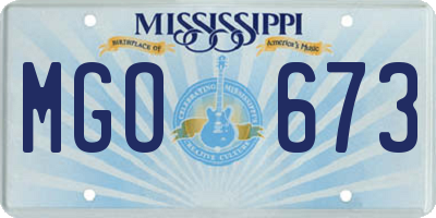 MS license plate MGO673