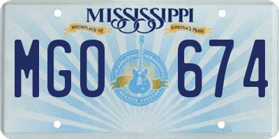 MS license plate MGO674